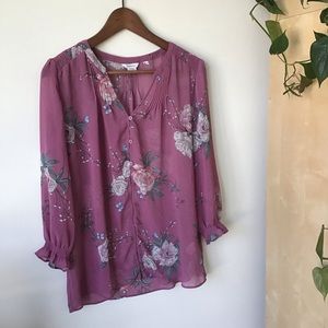 Sheer Floral Blouse